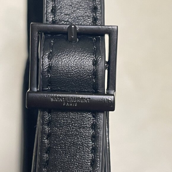 YSL Saint Laurent Le 5 a 7 Mini Leather Hobo Bag Purse - Black - Picture 6 of 11